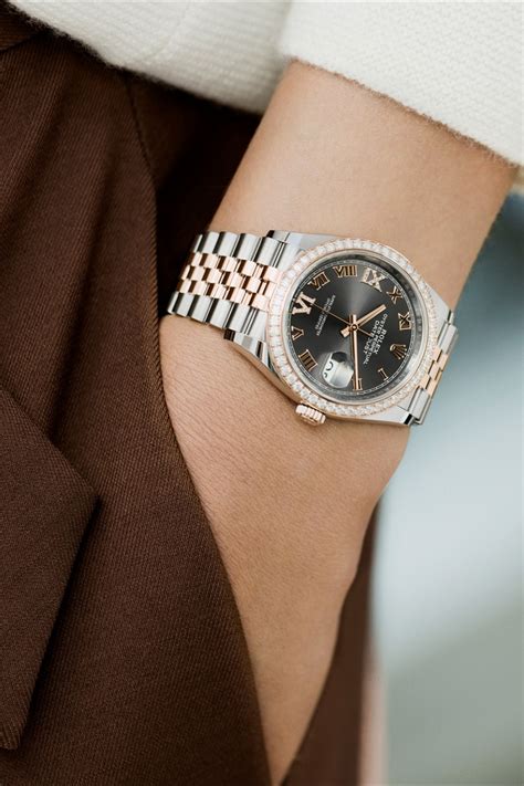 gold rolex 36 mm|36 mm rolex on woman.